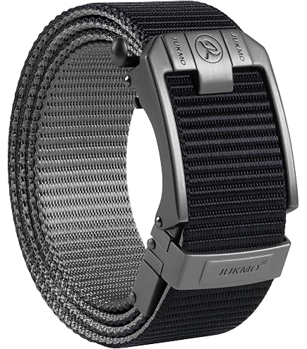 JUKMO Ratchet Belt for Men, Nylon Web Tactical Belt with Automatic
